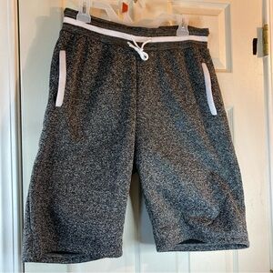 Reset Mens M Fleece Shorts Athletic Pockets Drawstring Elastic Waist Gray Relax